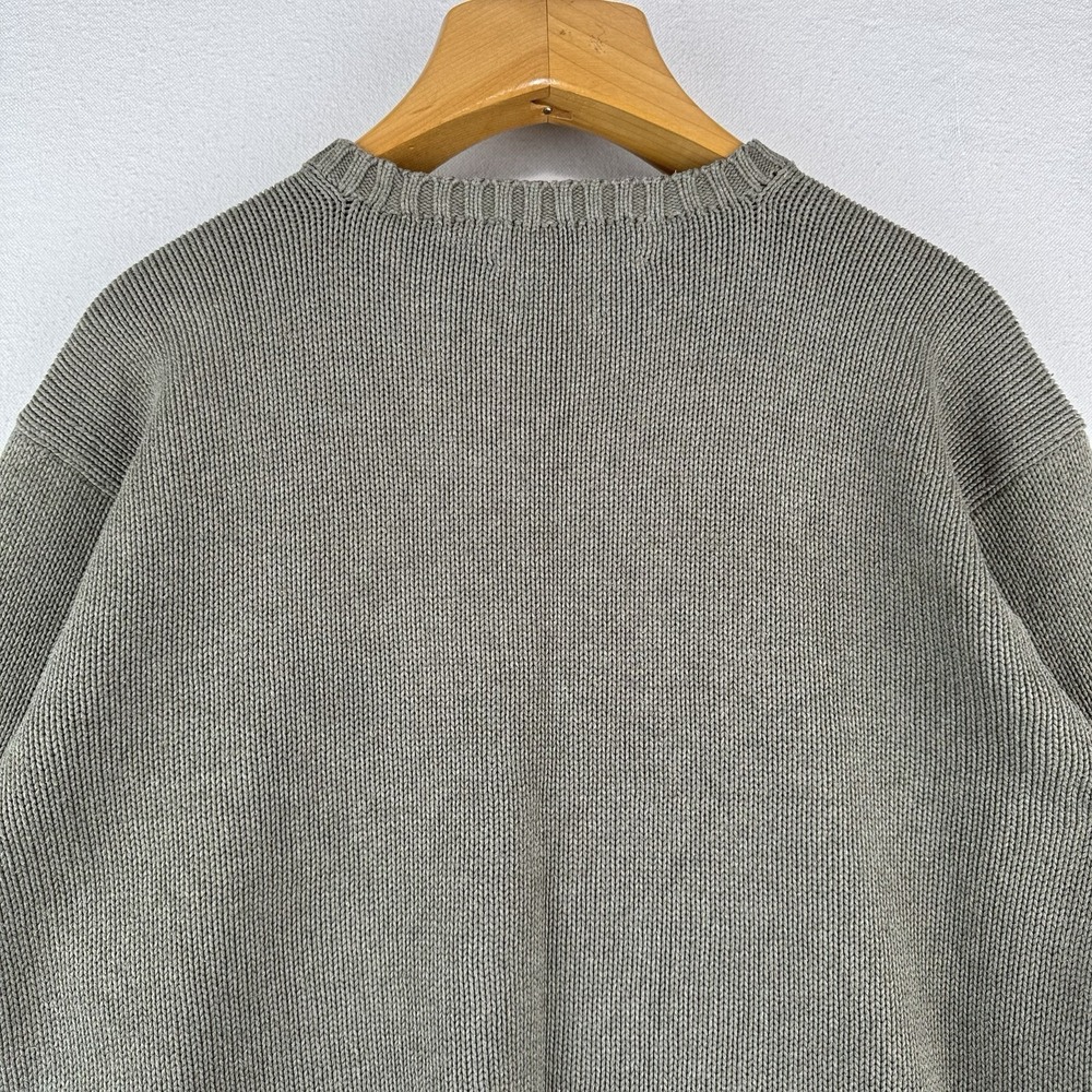 90s Vintage Polo Ralph Lauren Men's M Olive Marled Knit Sweater 100% Cotton - Picture 8 of 14